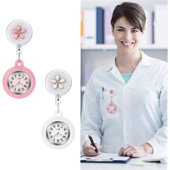 Nurse Watch Glow Pointer in The Dark Clip Watch Lapel Watch Nurse Fob Watch - Picture 3 of 7